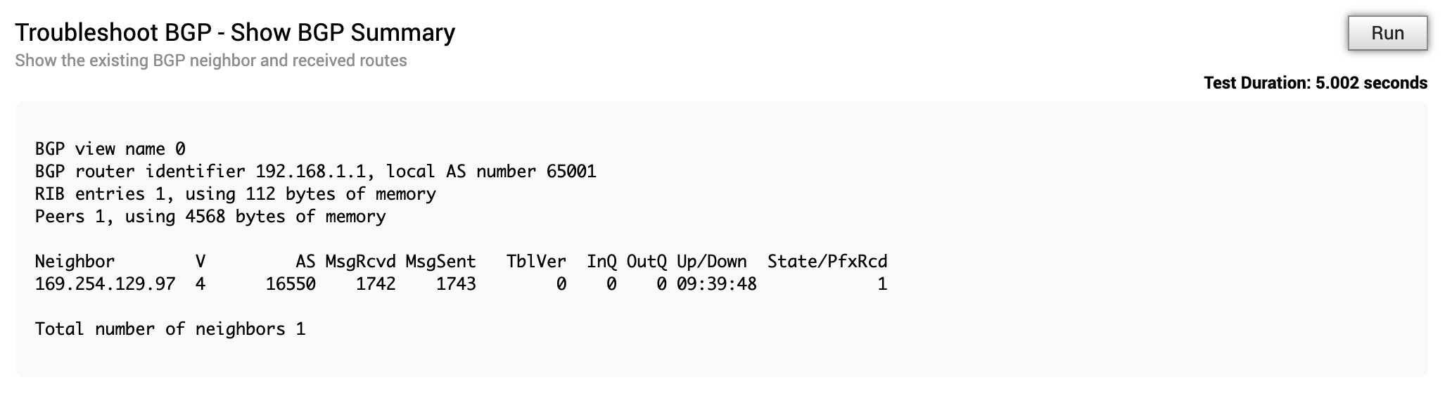 Configurações do BGP