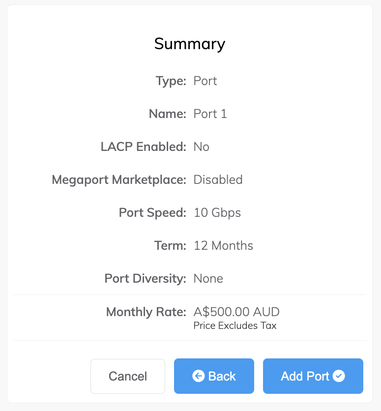 Create Port summary