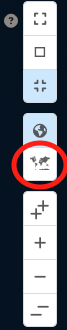esta imagem mostra o botão em que você deve clicar para obter uma imagem de mapa plano. Ela tem uma imagem monocromática do mapa mundi por cima.
