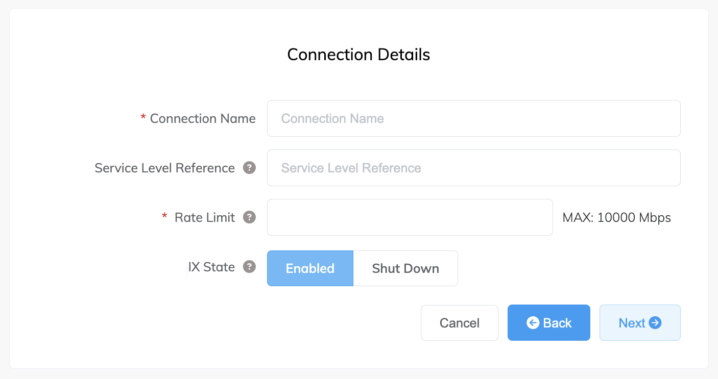 Connection details