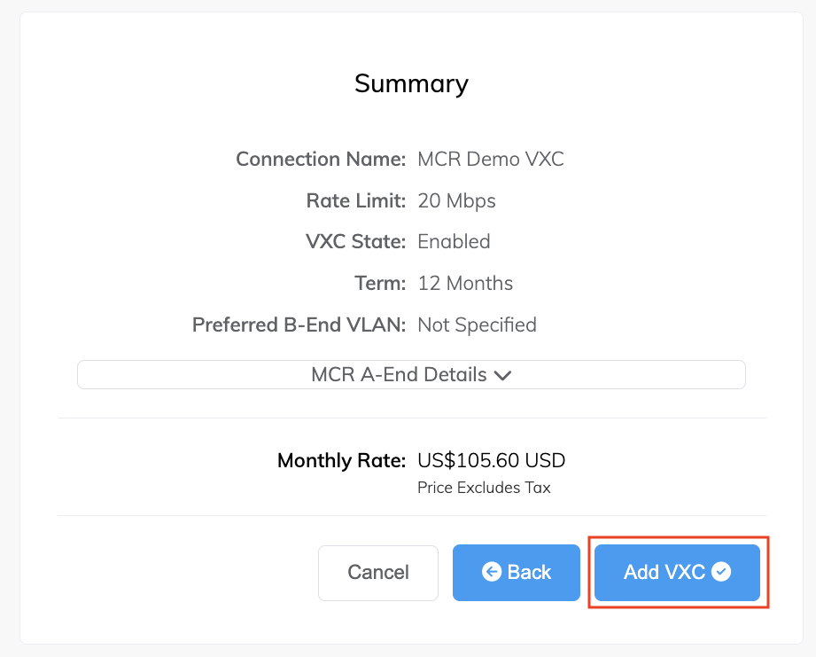 MCR VXC summary