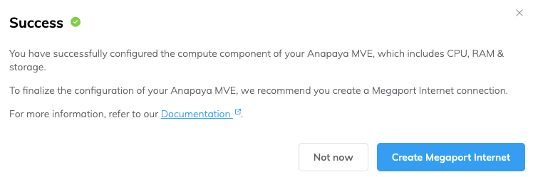 Criar conexão Megaport Internet