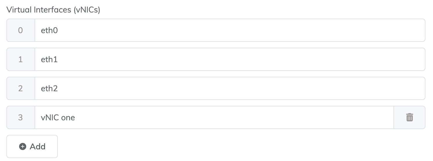 Adicionar nome para a vNIC
