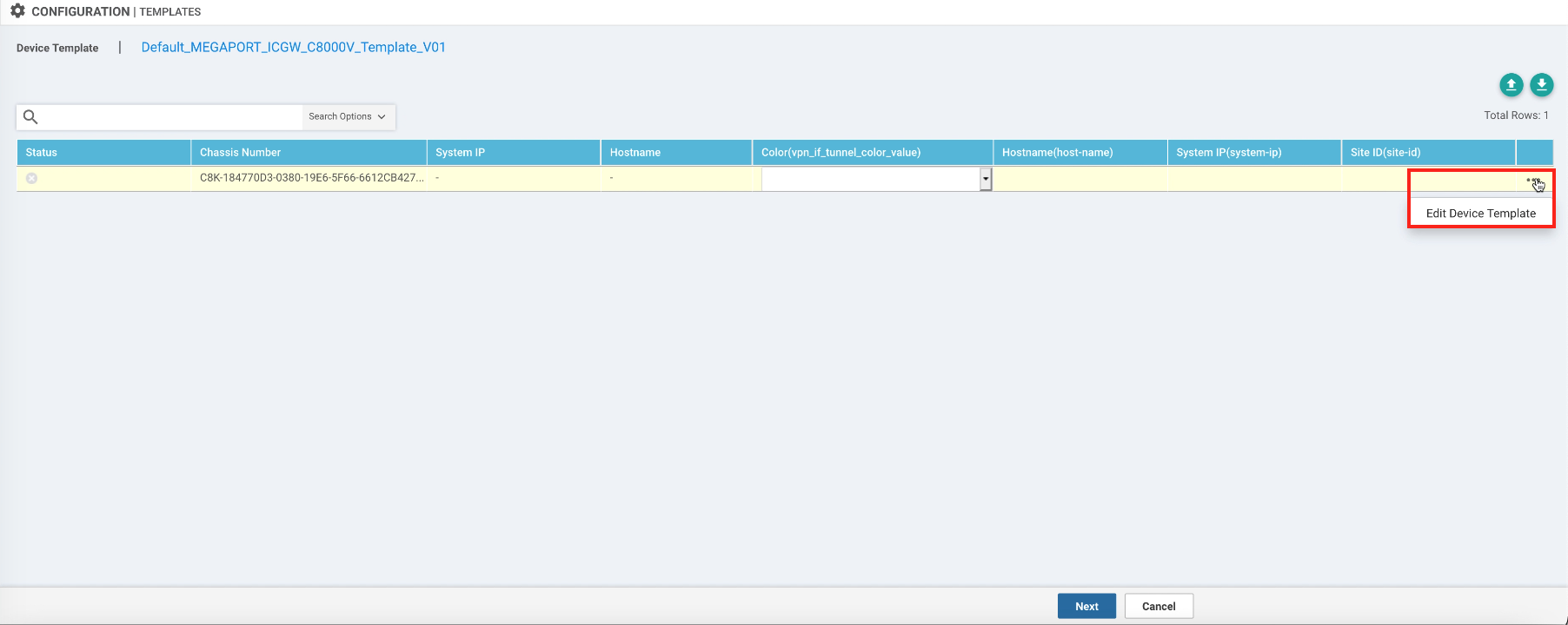 editar modelo de dispositivo no vManage