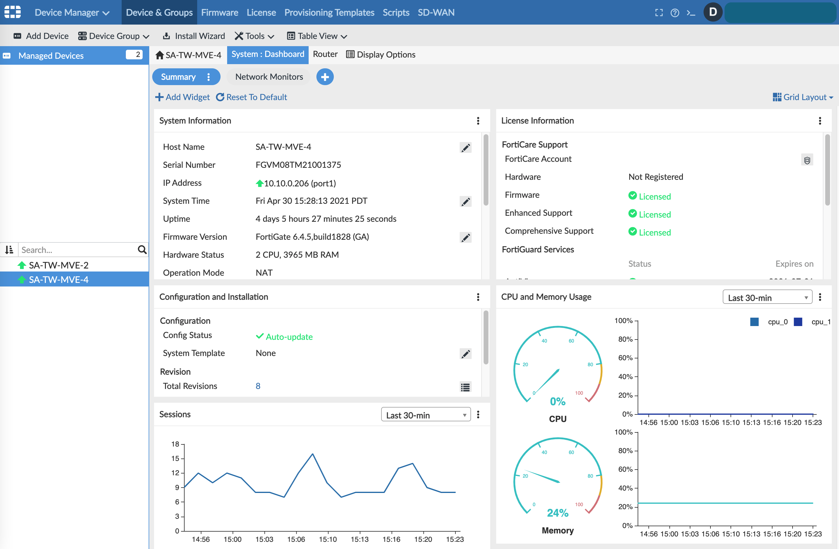 FortiCloud gerenciado por meio do FortiManager