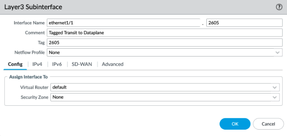 Subinterface Layer3 da Palo Alto Networks