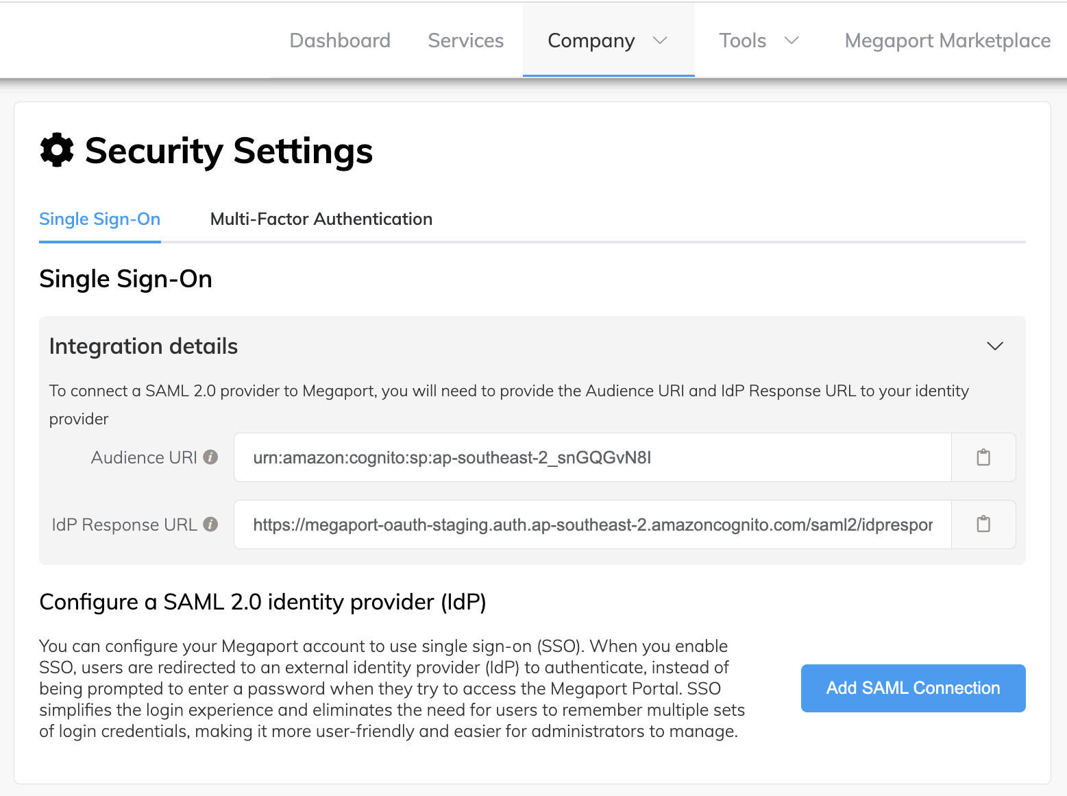 Adicionar Provedor de Identidade SAML 2.0 (IdP)