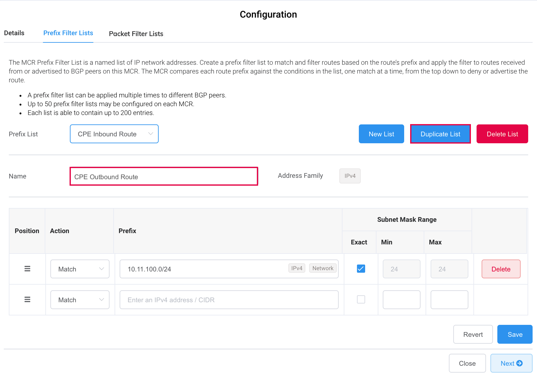 Duplicar filtro de prefixo