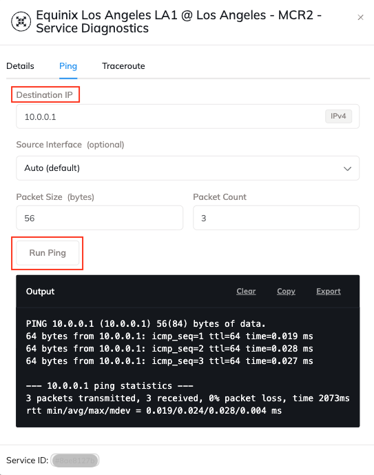 Ping output
