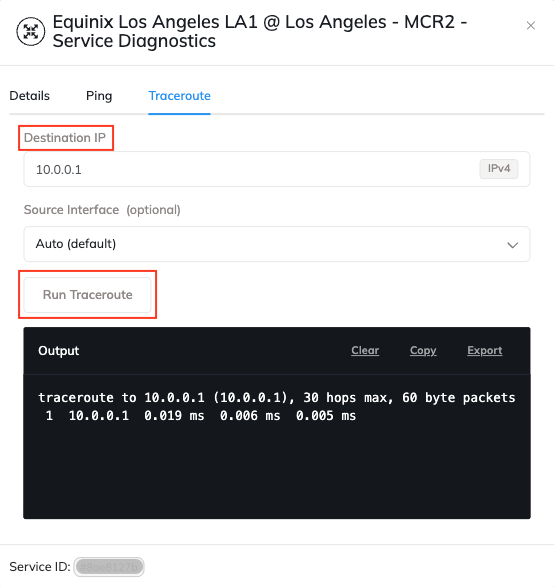 Traceroute output