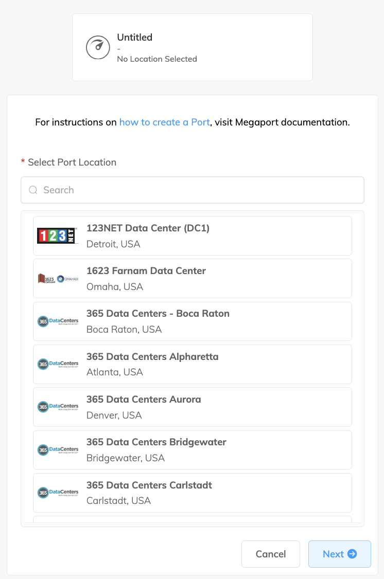 Select location