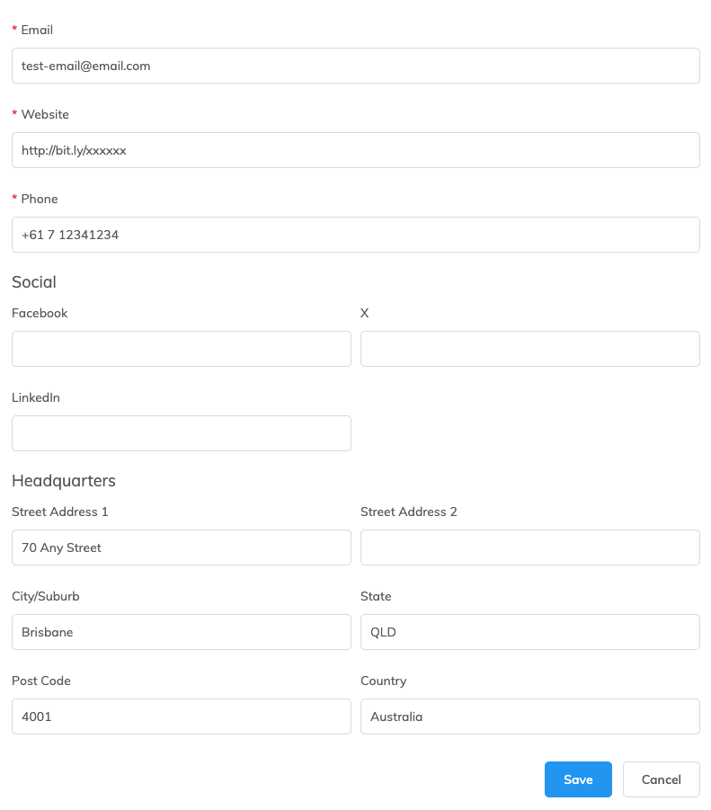 Megaport Marketplace 资料 Contact 选项卡