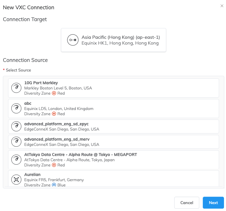Megaport Marketplace VXC 连接