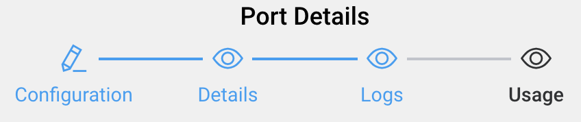 用于查看 Port 流量数据的 Usage 图标