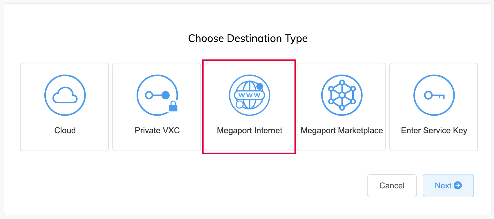 Megaport Internet 连接