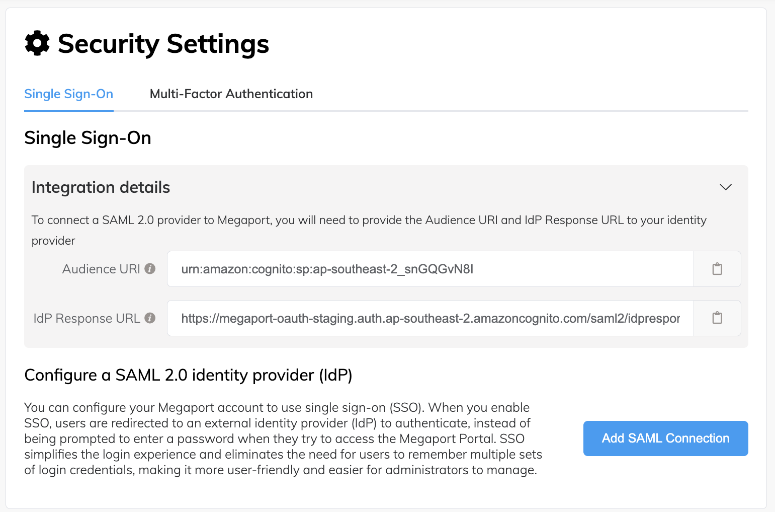 添加 SAML 2.0 身份提供商 (IdP)