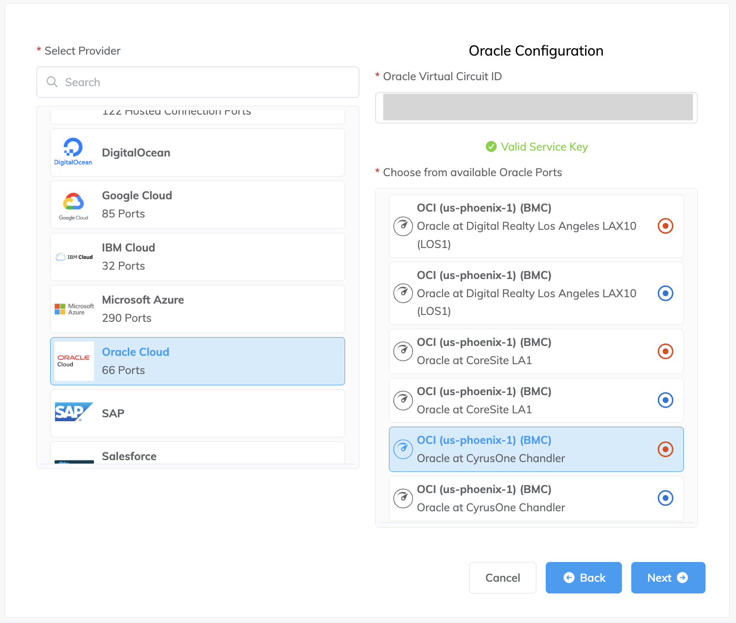 FastConnect 詳細資料
