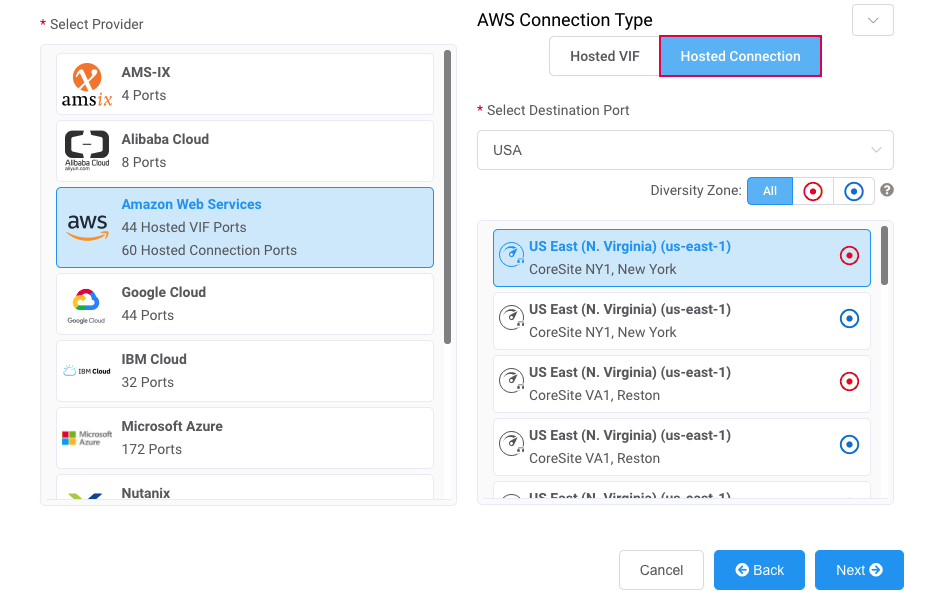 新增 AWS 託管連線